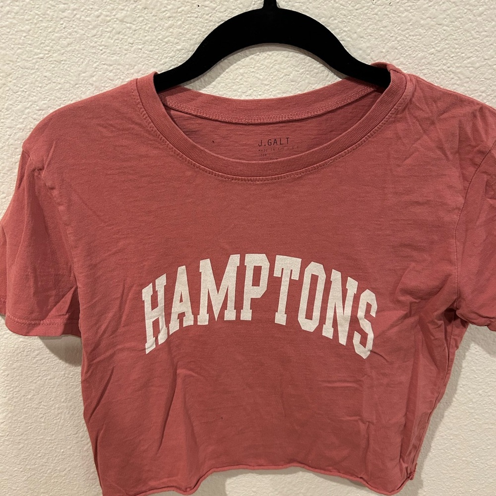 Pink Crop T-Shirt with Crew Neck and Short Sleeves